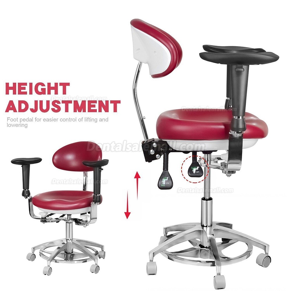 Ergonomic Dental Microscope Stool with Armrest Dentist Surgeon Chair Adjustable Microsurgical Stool